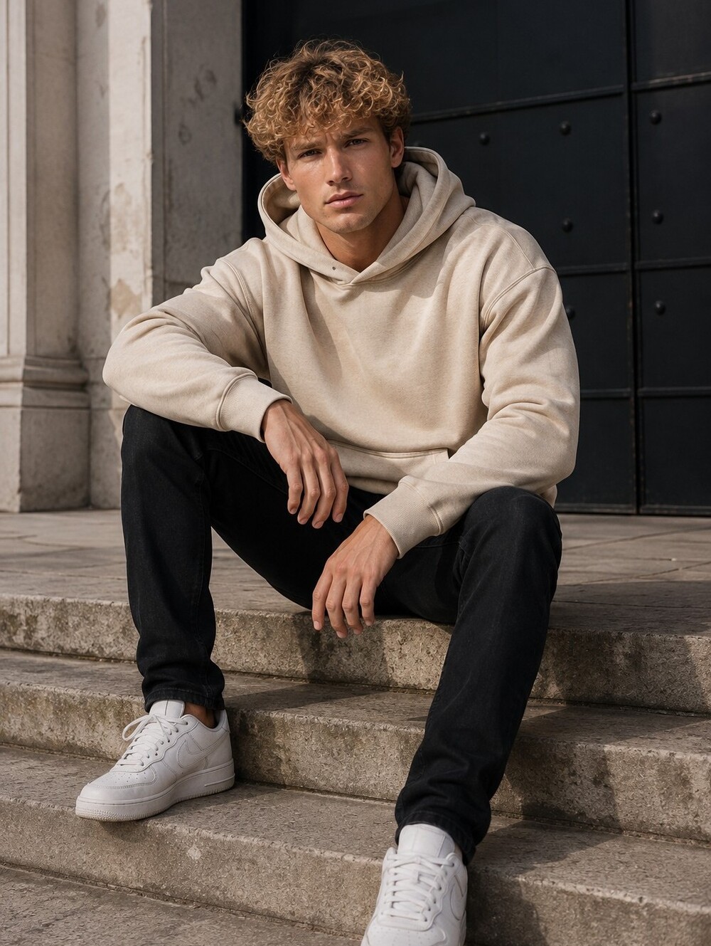 Abercrombie & Fitch Beige Hoodie